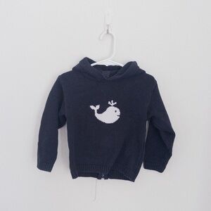 Navy Whale Hoodie for Kids